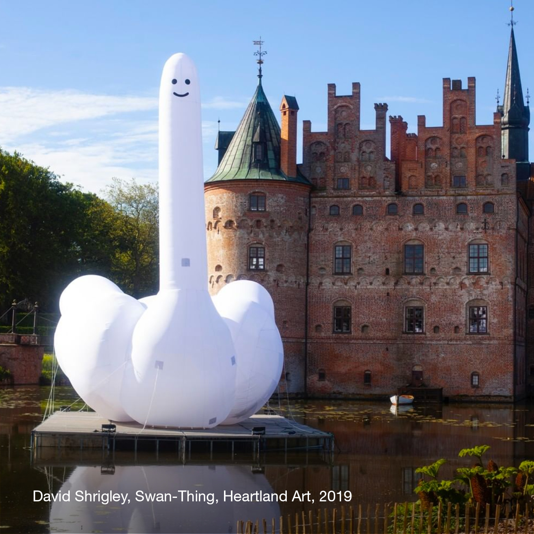 David Shrigley kunstværk "Swan-Thing" ved Heartland Festival 2019