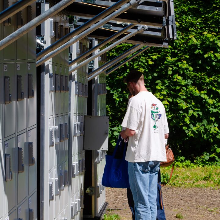 billede af folk der benytter Volt garderobeskabe